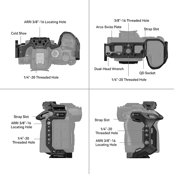 SmallRig camera cage Black Mamba for Canon EOS R6 Mark 2 4161
