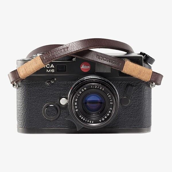 Camera Strap Bronkey Tokyo 105 Leather Tan Front View