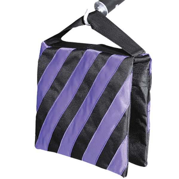 Sandsack zum Beschweren eines Lampenstativs von Jinbei am Stativ