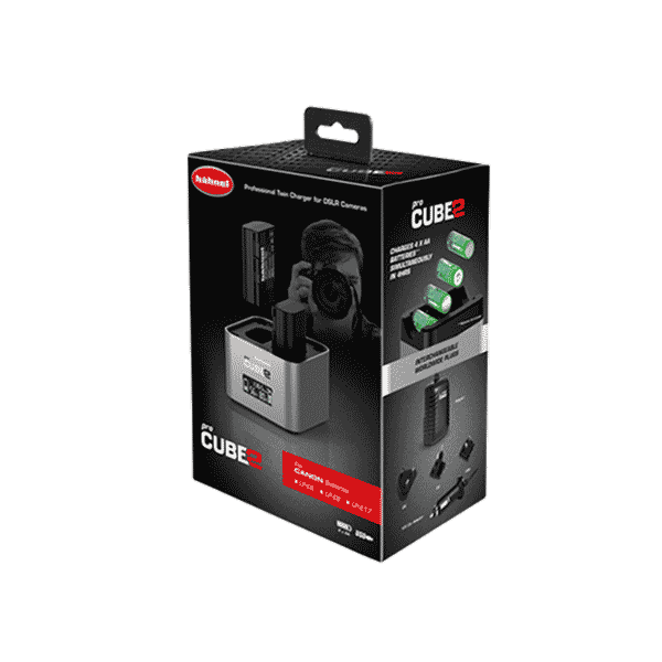 Doppel Ladegerät Canon LP-E6, LP-E8, LP-E17 Hähnel Pro Cube 2 Verpackung