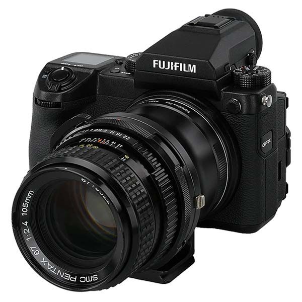 Objektivadapter Pentax PK67 an Fujifilm GFX Kameras von Fotodiox Hoover
