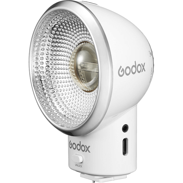 Retro Aufsteckblitz Godox Lux Elf front seitlich