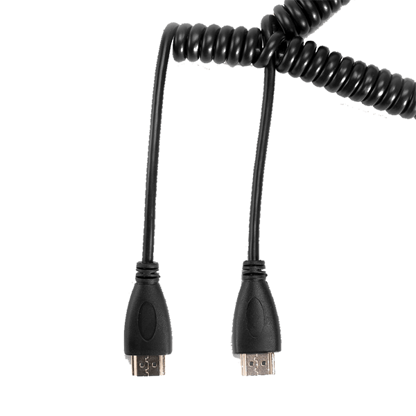 HDMI to HDMI Stretch Spring Cable, Male to Male Coiled Spiral Cable