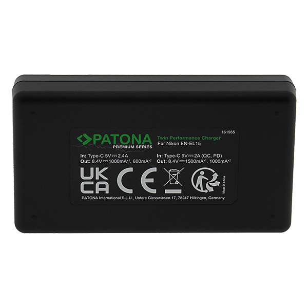 Doppel USB C Ladegerät zu Nikon EN-EL15 Unterseite