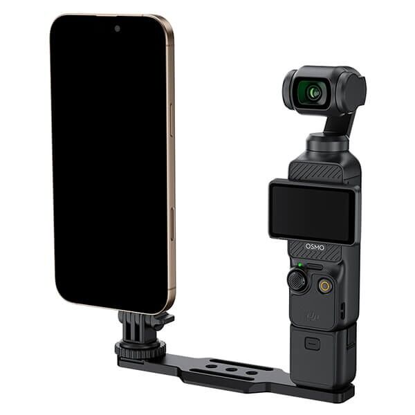 Osmo Pocket 3 mit seitlich angebrachtem Handy