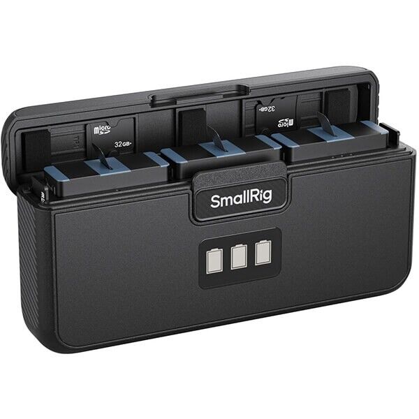 USB-C charging box with three batteries from SmallRig with all batteries