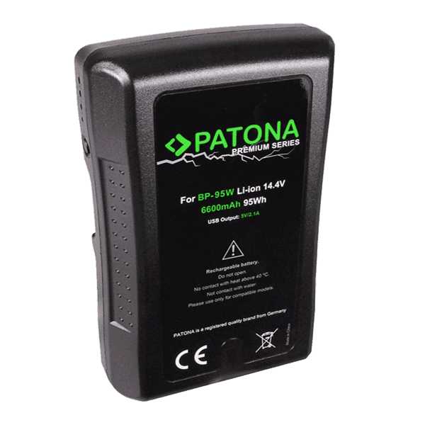V-Mount Battery for Sony BP-95WS by Patona front