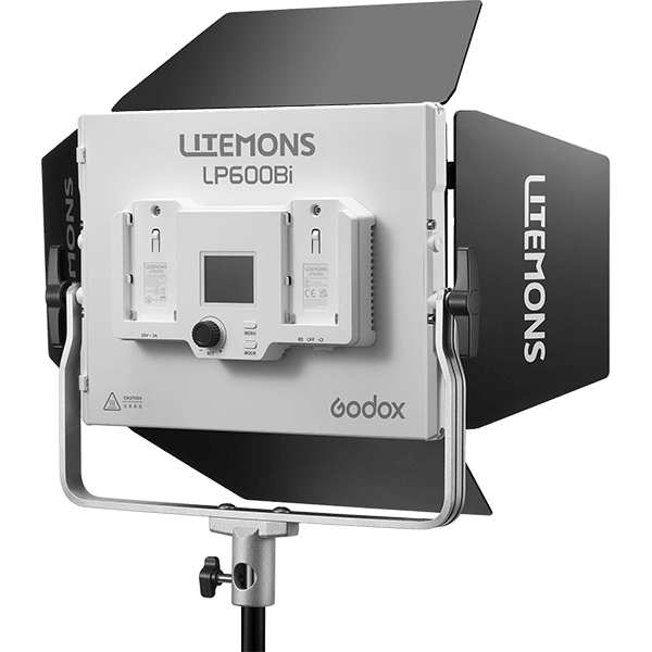 Bi-Color LED-Leuchte Godox Litemons LP600Bi seitlich von hinten