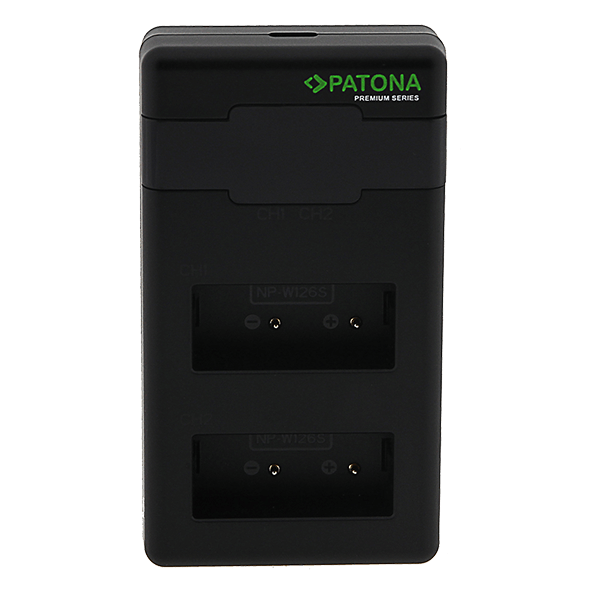 Doppel USB C Ladegerät zu Fuji NP-W126S stehend