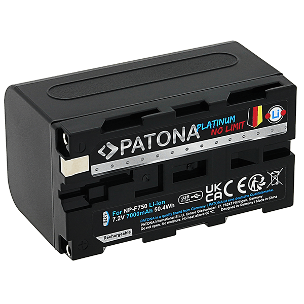 Battery Sony NP-F750 with USB-C input from Patona