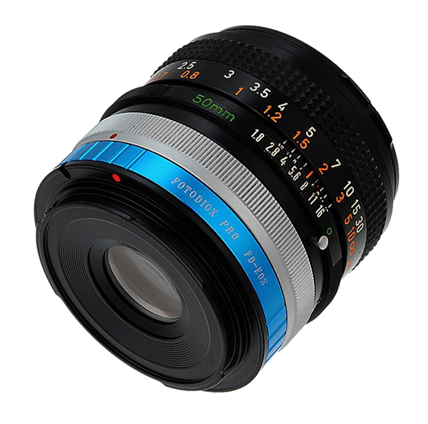 Canon FD to EF lens adapter mounted