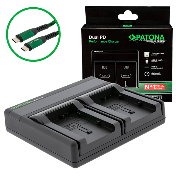 Ladegerät Kamera Akku Dual zu Canon BP-808 USB-C