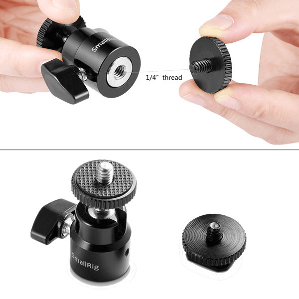 Universal ball head to flash shoe mount or tripods from SmallRig