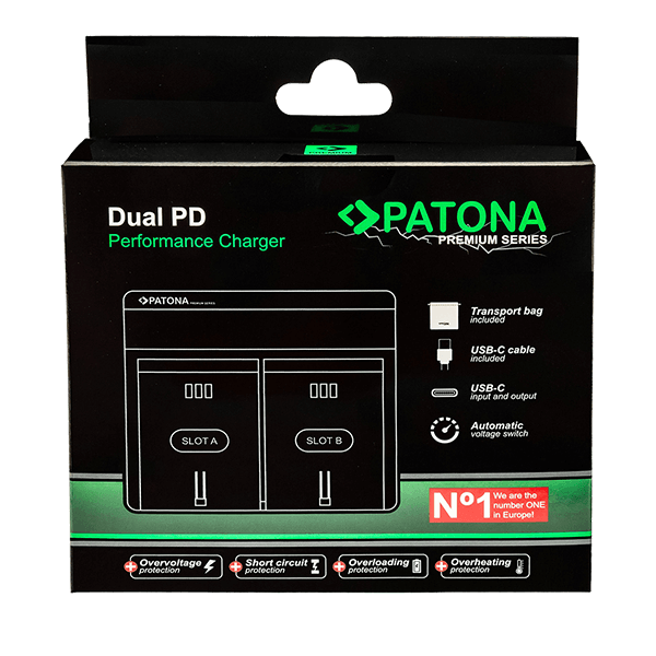 Ladegerät Kamera Akku Dual zu Olympus BLN-1 USB-C