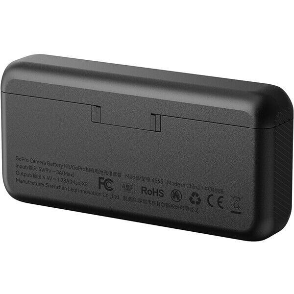 USB-C charging box with three batteries from SmallRig Rear view