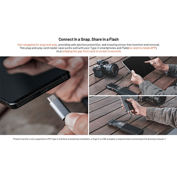 Card reader and memory card case in one CFexpress Typ A SD in use Detail
