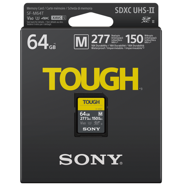 Sony SF-M Tough SDHC 64GB UHS-II 277MBs SFM64T.SYM Sony SF-M Tough SDHC 64GB UHS-II 277MBs SFM64T.SYM