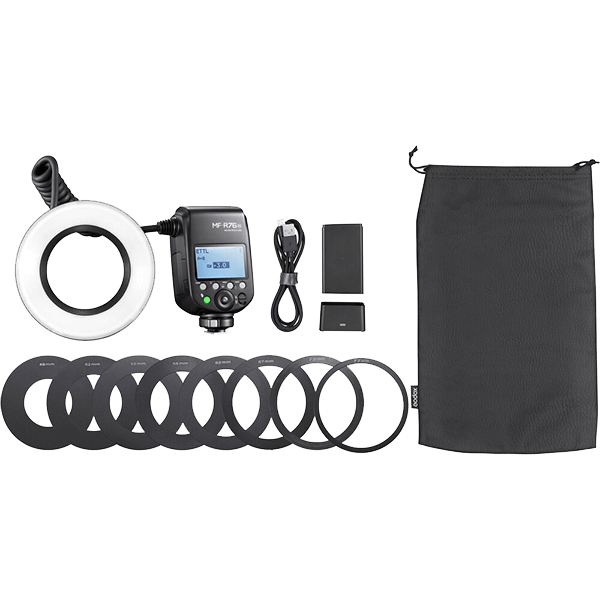 MF-R76N Ringblitz mit TTL zu Nikon von Godox Lieferumfang