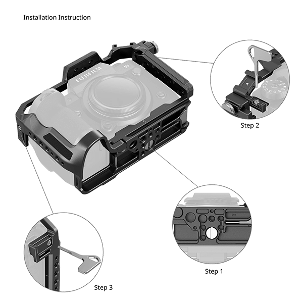 Kamera Cage Smallrig Fujifilm X-H2S oder X-H2 Montage