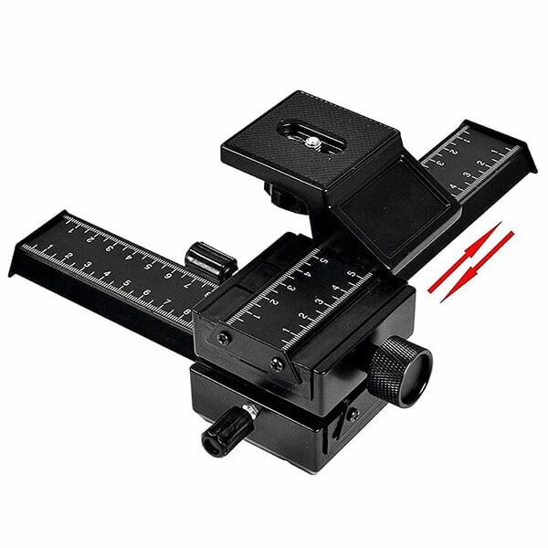 4-Wege Makro Einstellschlitten Focus Stacking Aluminium 1 4 Zoll Gewinde 4-Wege Makro Einstellschlitten Focus Stacking Aluminium 1 4 Zoll Gewinde