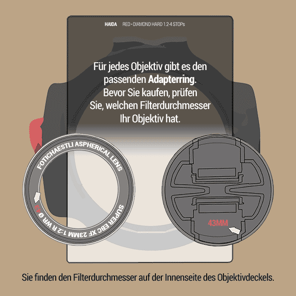 Objektivadapter 43mm zu Filter Halter Haida M10