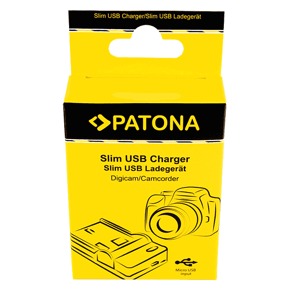 Patona Slim Micro-USB Ladegerät Canon NB-13L Verpackung