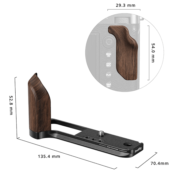 SmallRig Handgriff für Fujifilm GFX100RF in Schwarz - Abmessungen