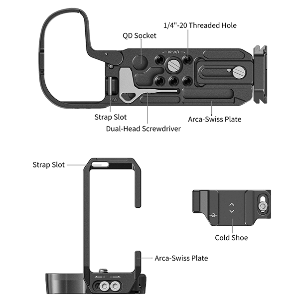 SmallRig L-Winkel zu Canon EOS R5 Mark II 4983 unterseite