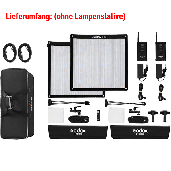 LED Leuchte flexibel FL150S 2er Set von Godox Lieferumfang