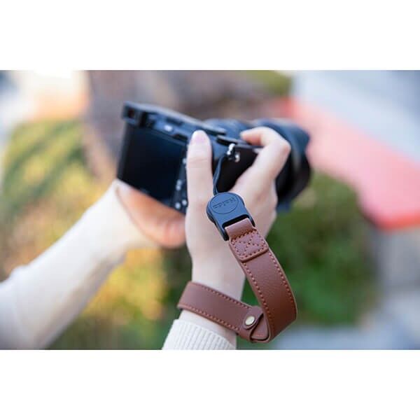 Haida Camera Hand Strap, Brown Leather with Quick-Release Clasp Detail
