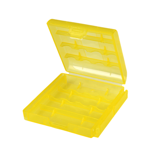 Transportbox für AA / AAA Akkus Batterien gelb