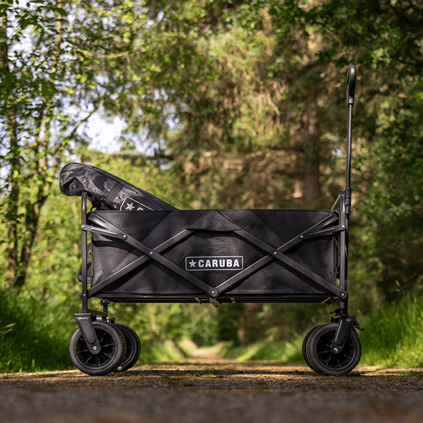 Foldable transport trolley in black