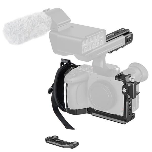 Front view of the SmallRig camera cage set for Sony FX2