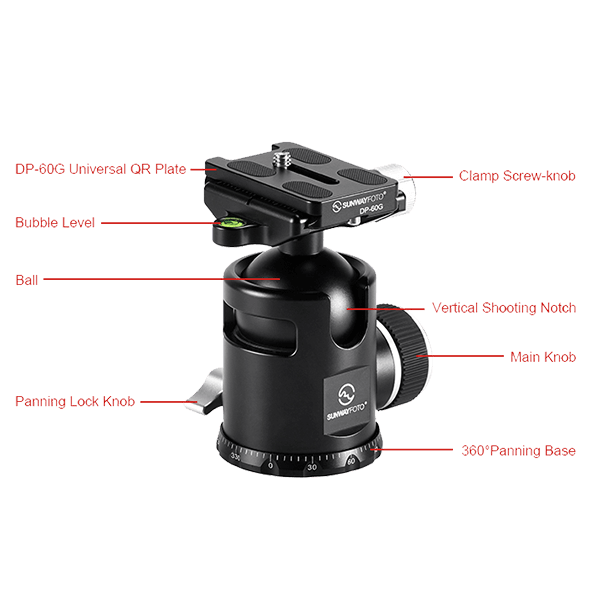 Ballhead EB-44 with Plate DP-60G from Sunwayfoto