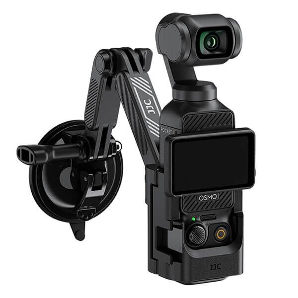 DJI Osmo Pocket 3 mit JJC Saugnapf montiert