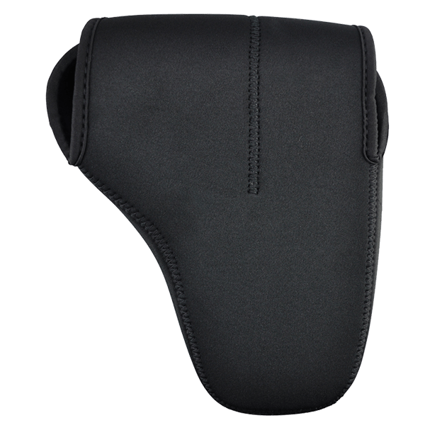 Kameratasche aus schwarzem Neopren von oben