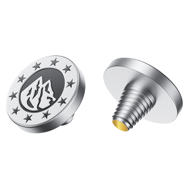 Release button with mountains for Fujifilm cameras in silver