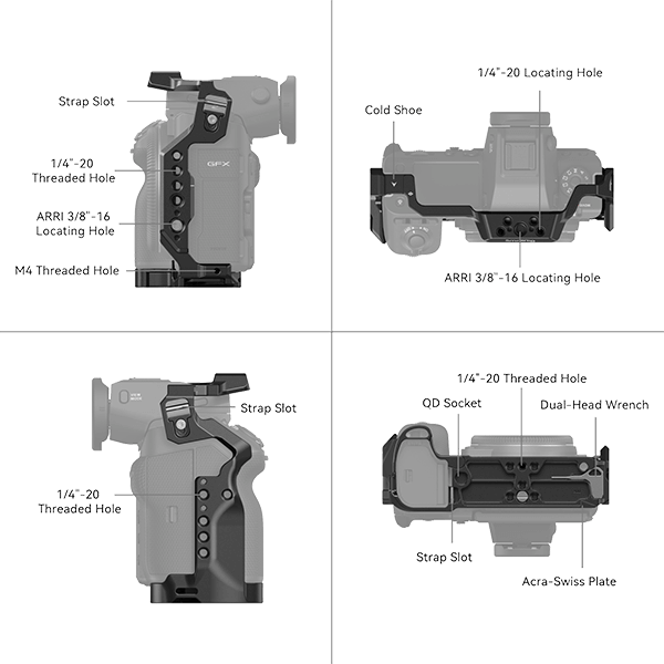 SmallRig Kamera Käfig zu Fujifilm GFX100 II 4201 Details