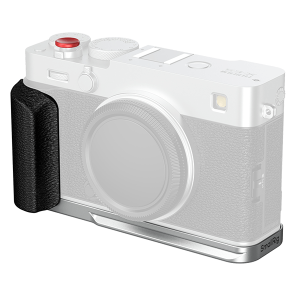 Front view of SmallRig handle for Fujifilm X-E5 Silver