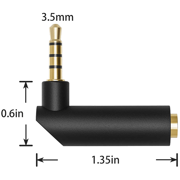 3,5 mm TRRS auf 3,5 mm TRRS rechtwinkliger Adapter