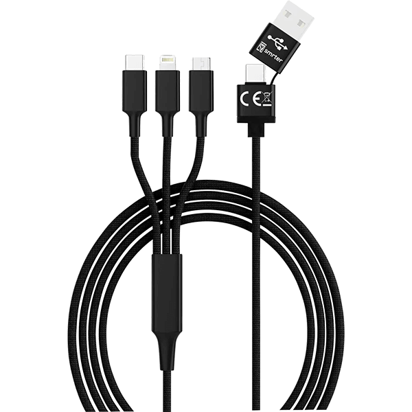 5in1 charging cable in black - your ideal companion on the go