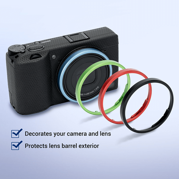 Objektiv-Dekorationsring zu Ricoh GR IIIx wie GN-2 in Rot mit unterschiedlichen Farben