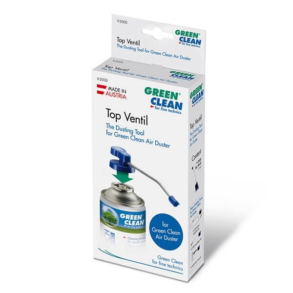 Green Clean Top Ventil – Vorderansicht für Kamera-Reinigung Verpackung