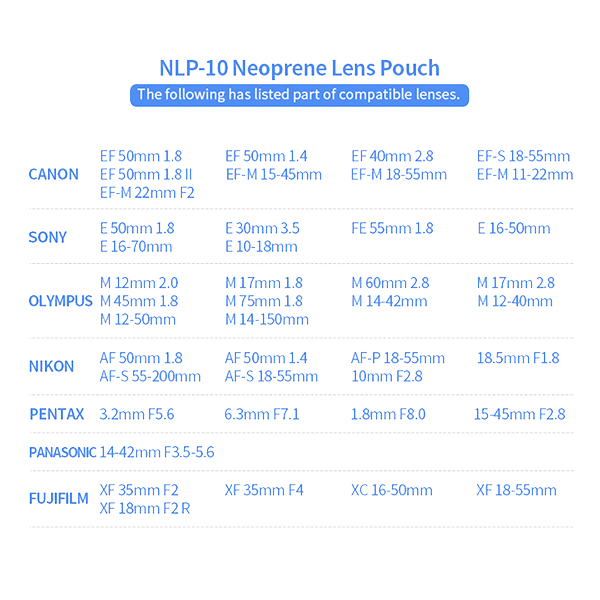 Neoprene Lens Pouch NLP-10