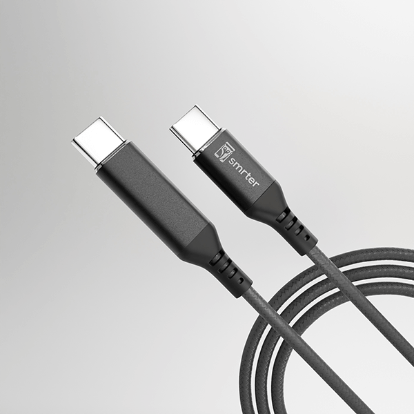 USB-C Ladekabel und Datenkabel in schwarz 200cm in anthrazit Kabel ganz