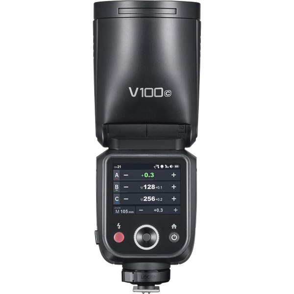 Godox V100 zu Canon Aufsteckblitz mit Akku