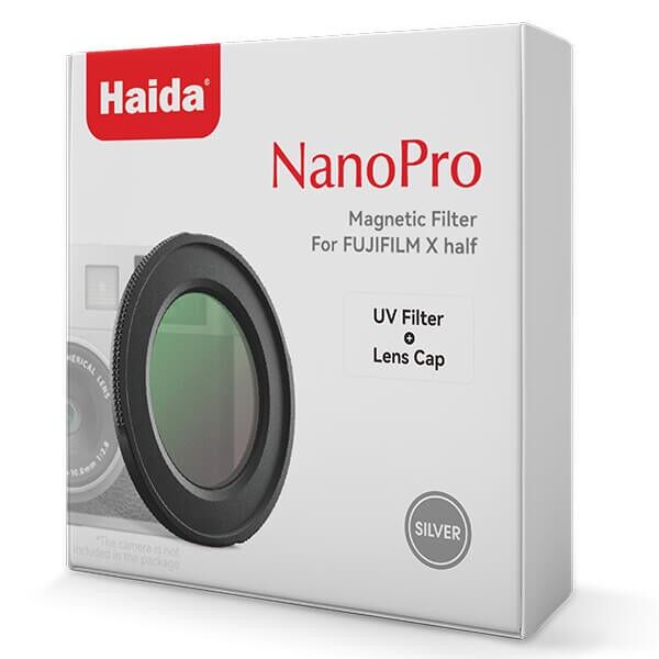 Haida UV Schutzfilter magnetisch Fujifilm X half silber Verpackung