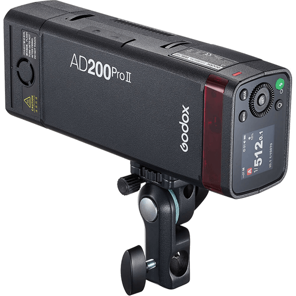 Godox AD200pro-2 Blitzgeraet mit Akku seitlich Display