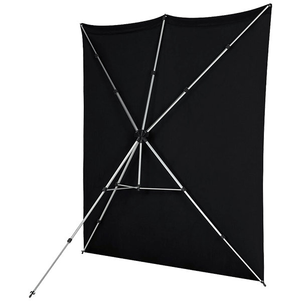 Westcott X-Drop Pro Fotohintergrund Set schwarz hinteransicht