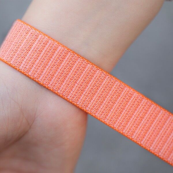 Haida Woven Nylon Wrist Strap in Orange with Visible Texture